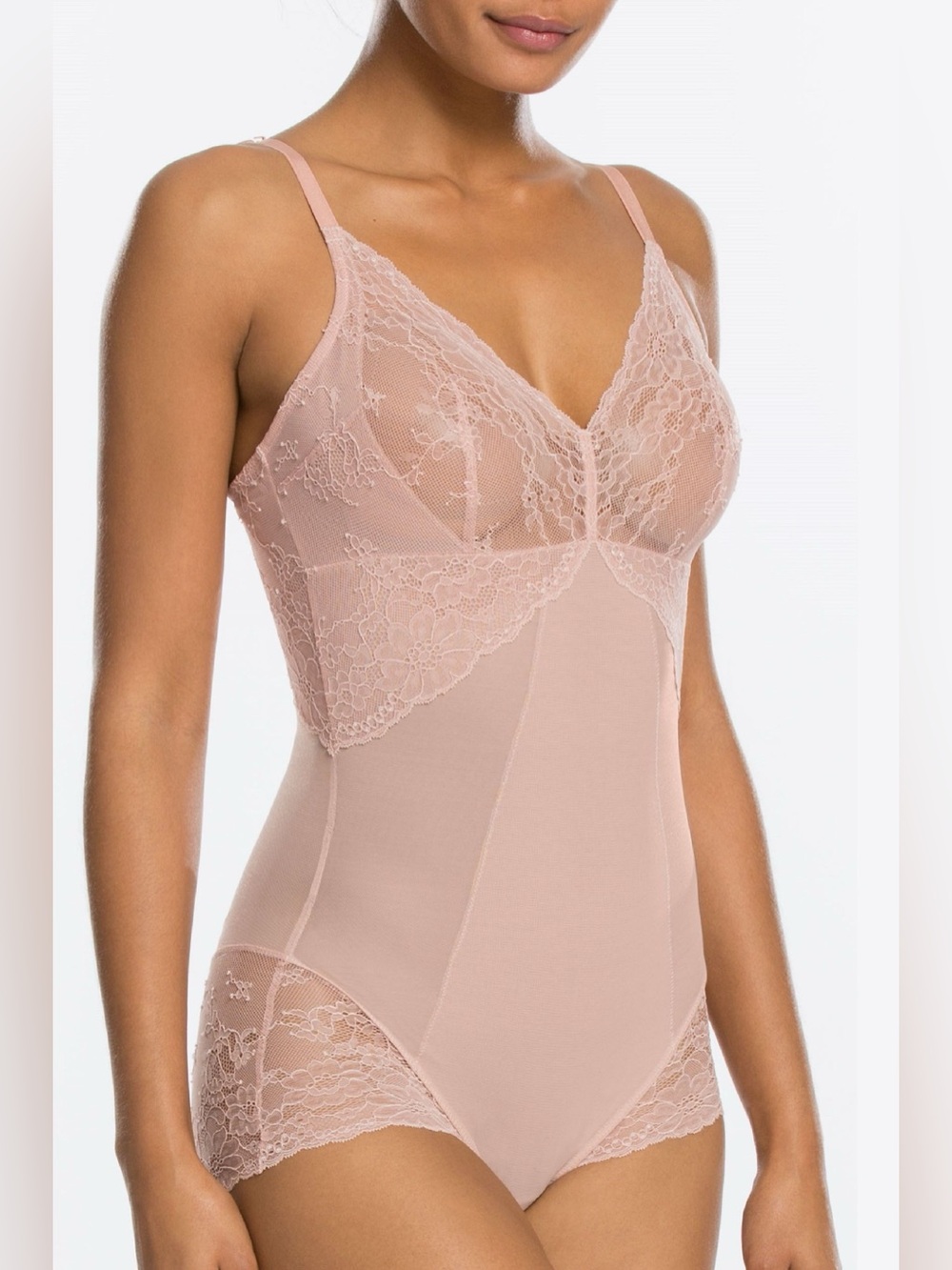 Spanx Spotlight On Lace Bodysuit Vintage Rose Pink X-Small
